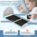 Twin Floor Bed Frame Upholstered Twin Size Kids Floor Bed with 210D Oxford Cloth Floor Mat