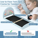 Twin Floor Bed Frame Upholstered Twin Size Kids Floor Bed with 210D Oxford Cloth Floor Mat by LJGDeals