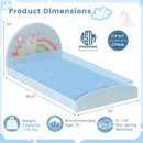 Twin Floor Bed Frame Upholstered Twin Size Kids Floor Bed with 210D Oxford Cloth Floor Mat by LJGDeals