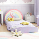 Twin Floor Bed Frame Upholstered Twin Size Kids Floor Bed with 210D Oxford Cloth Floor Mat by LJGDeals