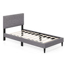 Twin/Full/Queen Size Bed Frame Modern Platform Bed with Linen Fabric Upholstered Headboard
