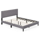 Twin/Full/Queen Size Bed Frame Modern Platform Bed with Linen Fabric Upholstered Headboard by LJGDeals