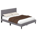 Twin/Full/Queen Size Bed Frame Modern Platform Bed with Linen Fabric Upholstered Headboard by LJGDeals