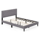 Twin/Full/Queen Size Bed Frame Modern Platform Bed with Linen Fabric Upholstered Headboard