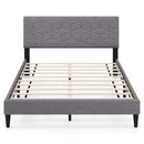 Twin/Full/Queen Size Bed Frame Modern Platform Bed with Linen Fabric Upholstered Headboard