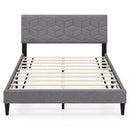 Twin/Full/Queen Size Bed Frame Modern Platform Bed with Linen Fabric Upholstered Headboard by LJGDeals