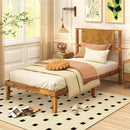 Twin/Full/Queen Size Bed Frame Mid-Century Acacia Wood Platform Bed with Headboard by LJGDeals