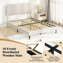 Twin/Full/Queen Size Velvet Bed Frame Upholstered Platform Bed with Chevron Headboard Beige