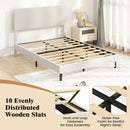 Twin/Full/Queen Size Velvet Bed Frame Upholstered Platform Bed with Chevron Headboard Beige by LJGDeals