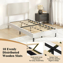 Twin/Full/Queen Size Velvet Bed Frame Upholstered Platform Bed with Chevron Headboard Beige by LJGDeals