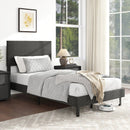 Twin/Full/Queen Size Velvet Bed Frame Upholstered Platform Bed with Chevron Headboard Gray by LJGDeals