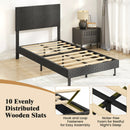 Twin/Full/Queen Size Velvet Bed Frame Upholstered Platform Bed with Chevron Headboard Gray by LJGDeals