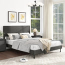 Twin/Full/Queen Size Velvet Bed Frame Upholstered Platform Bed with Chevron Headboard Gray by LJGDeals