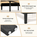 Twin/Full/Queen Size Velvet Bed Frame Upholstered Platform Bed with Chevron Headboard Gray by LJGDeals