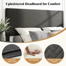 Twin/Full/Queen Size Velvet Bed Frame Upholstered Platform Bed with Chevron Headboard Gray by LJGDeals