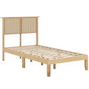 Twin/Full/Queen Size Bed Frame with Rattan Headboard by LJGDeals