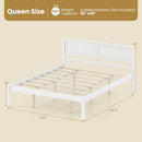 Twin/Full/Queen Size Sturdy Wooden Bed Frame with Headboard and Slat Support
