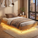Twin/Full/Queen Size Floating Bed Frame with LED Lights for Bedroom by DirectDeals
