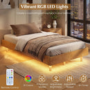 Twin/Full/Queen Size Floating Bed Frame with LED Lights for Bedroom by DirectDeals