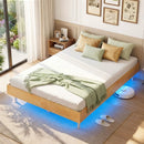 Twin/Full/Queen Size Floating Bed Frame with LED Lights for Bedroom by DirectDeals