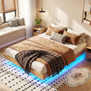Twin/Full/Queen Size Floating Bed Frame with LED Lights for Bedroom by DirectDeals