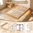 Twin/Full/Queen Size Floating Bed Frame with LED Lights for Bedroom by LJGDeals