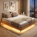 Twin/Full/Queen Size Floating Bed Frame with LED Lights for Bedroom by DirectDeals