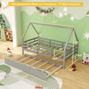 Twin House Bed with Trundle and Fence Rail by LJGDeals