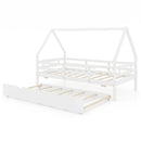 Twin House Bed with Trundle and Fence Rail by LJGDeals