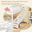 Twin House Bed with Stairs and Roof for Kids-White by LJGDeals