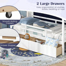 Twin House Bed with Tent and 2 Storage Drawers for Kids-White by LJGDeals