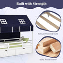 Twin House Bed with Tent and 2 Storage Drawers for Kids-White by LJGDeals