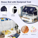 Twin House Bed with Tent and 2 Storage Drawers for Kids-White by LJGDeals