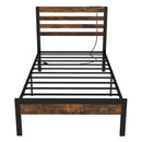 Full/Queen Size Bed Frame with Charging Station and Storage Headboard by LJGDeals
