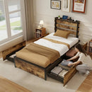 Twin Bed Frame with 4 Large Storage Drawers – Space by DirectDeals