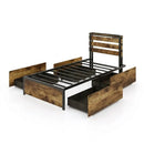 Twin Bed Frame with 4 Large Storage Drawers – Space by LJGDeals