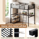 Twin Loft Bed with Desk and Shelves for Kids and Adults