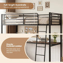 Twin Loft Bed with Desk and Shelves for Kids and Adults by LJGDeals