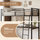 Twin Loft Bed with Desk and Shelves for Kids and Adults