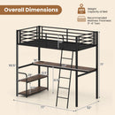 Twin Loft Bed with Desk and Shelves for Kids and Adults