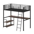 Twin Loft Bed with Desk and Shelves for Kids and Adults by LJGDeals