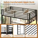 Twin Loft Bed with Desk LED Lights Charging Station Heavy-duty Metal Bed Frame with Guardrail by LJGDeals