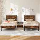Twin/Full/Queen/King Metal Bed Frame with Wooden Headboard and Footboard-Twin Size by DirectDeals