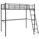 Twin Metal Loft Bed with Ladderand High Guard Rails by LJGDeals