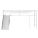 Twin Metal Loft Bed with Slide Safety Guardrails and Built-in Ladder by LJGDeals