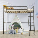 Twin Metal Loft Bed with Ladderand High Guard Rails by LJGDeals