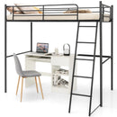 Twin Metal Loft Bed with Ladderand High Guard Rails by LJGDeals
