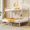 Twin Over Full Bunk Bed with Ladder and Full-length Guardrails by LJGDeals
