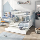 3-in-1 Twin Over Full Bunk Bed with Trundle and Ladder by LJGDeals