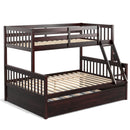 Twin Over Full Convertible Bunk Bed with Twin Trundle-Espresso